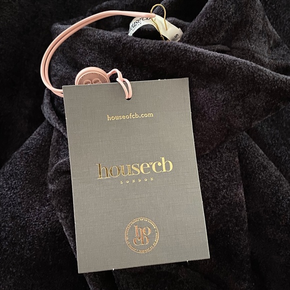 NEW House of CB Taya Chenille Mini Dress Charcoal Small - Picture 12 of 13